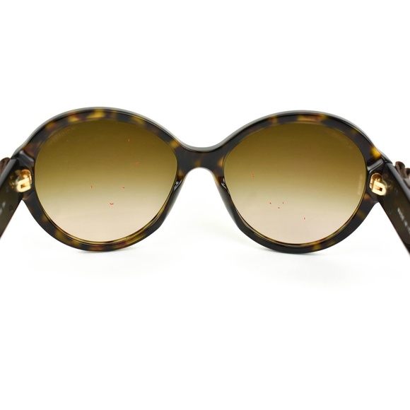 CHANEL Tortoise Brown Leather Bow CC Sunglasses gu - Picture 8 of 8